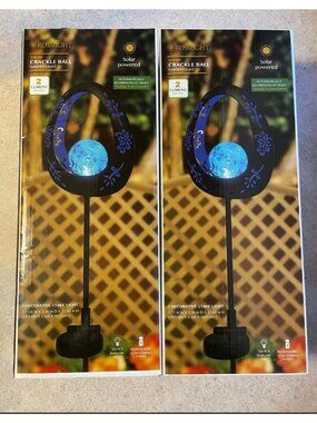 Forever Gifts Flame Solar Stake Lights Set of 2